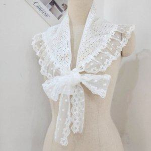 [애슬릿] 면 100 여성 펀칭 체크 레이스 롱 스카프 봄