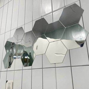고품질 아크릴 육각 거울 중형 12조각 붙이는 안전 안깨지는 (WFHOV3Q)