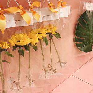 꽃 포장지 투명 선물포장 비닐 쇼핑백 봉투 중 10p