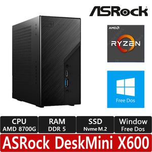 ASRock DeskMini X600 8700G 120W M.2 대원씨티에스/R/RAM, SSD 추가 선택/미니PC/120W