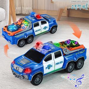 자동차 장난감 움직이는 작동완구 변신 폴리스카 노래 LED 회전 선물