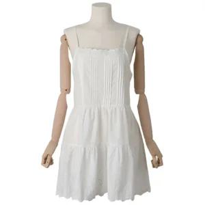 핀턱캉캉 면레이스 끈조절원피스 레이어드 롱나시 민소매 보헤미안