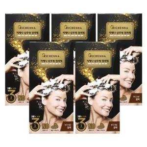 리체나 이지 스피디 골드 샴푸형 3분 염색약 튜브형 갈색X5박스