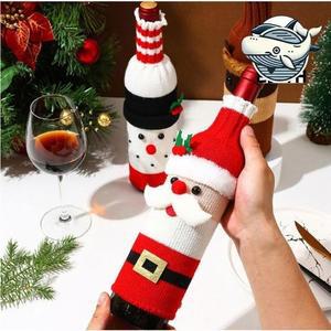 크리스마스 세련니트 와인병 장식 커버 소품 데코