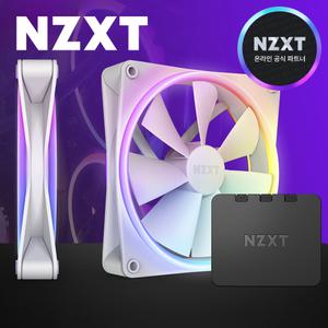 [국내정품] NZXT F140 RGB DUO 140mm 컴퓨터 쿨링팬 화이트 2팩+컨트롤러