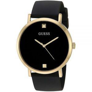 게스 GUESS 44MM 다이아몬드 다이얼 시계, 블랙/골드톤