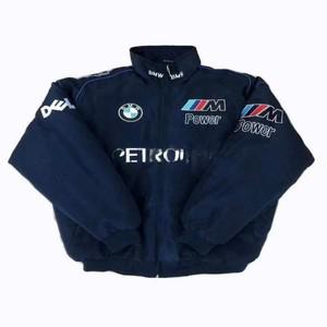 BWM 수 놓은 레이싱 자켓 오토바이 타기 코트 봄 가을 야구 스타일 여성 긴 소매 F 자동차 경주 의상