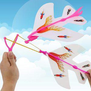 [키드아이템]불빛 led 글라이더 (1p) 고무동력 스티로폼 그리기 비행기