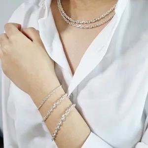 차차실버 각줄 은팔찌 순은 925실버 커플 남자 여자 데일리 유니크