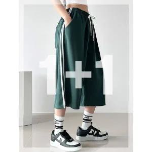 [하프클럽/]챔프 투라인 버뮤다 트레이닝 와이드 반바지 허리밴딩 트랙 7부