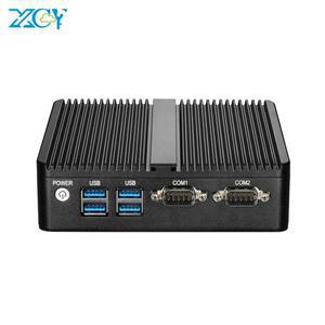 XCY 미니 PC 인텔 셀러론 J4125 쿼드 코어, 듀얼 이더넷 미니 PCIe, 와이파이, HDMI, VGA, 팬리스 산업용 I