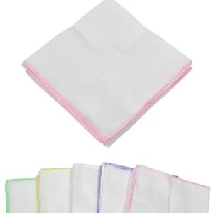 (영화)뛰어난 흡수력 순면 민무늬 가제 무지 손수건 10매 1세트/직사각/린넨/스카프/유아/수건/면가재