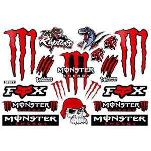 반사 몬스터 에너지 데칼 스티커, 방수 스티커 모터사이클 쿨, 헬멧, 스케이트보드, 자동차 및 먼지 자전거 레드
