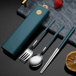 도시락 휴대용 수저 포크 젓가락 세트 수저통/고급/한식/숫가락/숟가락/식당/등산/선물용/스텐/커트러리
