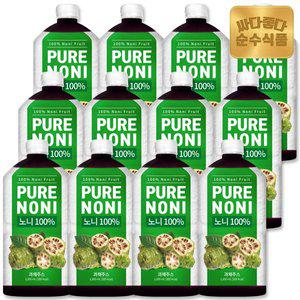 [순수식품] 착즙 노니 원액 노니주스 12병(12,000ml) NFC착즙