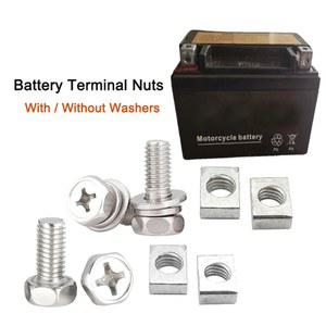 2 세트 오토바이 바이크 스쿠터 ATV 먼지 자전거 배터리 터미널 너트 볼트 나사 와셔 포함 제외 M5 M6 8mm 10mm 12mm 16mm