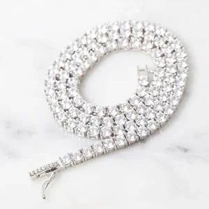 [차차실버]4발 테니스 3mm 큐빅 헤라 은목걸이 인기 꾸준한 베스트