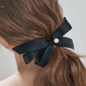 [엘르헤어] 세줄리본 진주 헤어핀 ELHP049