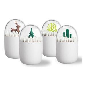 화이트 케이스 이쑤시개 인테리어 소품 수납 면봉 통