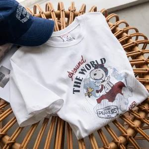 (안나앤모드) (피너츠정품) world 스누피 나염 티셔츠[티셔츠DVG26]