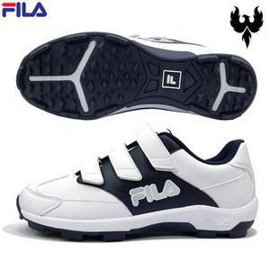 휠라 피닉스 25시즌 베이스볼 인조잔디화 화이트/네이비 야구화 유소년용 성인용