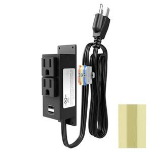 OELFFOW 총기 안전 전원 콘센트 키트 - 액세서리 충전을 위한 멀티 전기 키트, 2개의 및 제습기 조명용 USB 슬롯, 6.9피트 케이블, 테이프 포함, UL 목록 포함