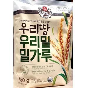 우리밀 밀가루(백설 750g)/밀가루/요리용/조리/가정용/음식/파우더/가루/식품/주방