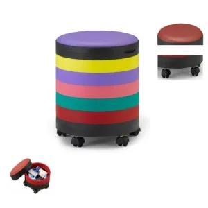 원형 수납 스툴 등받이없는 깡통 화장대 작은 의자 스툴의자 수납스툴 원형스툴 수납의자