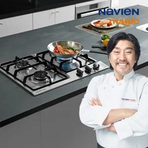 [전국설치] 나비엔 매직 3구 빌트인 가스레인지 GRB-2013NA 실버 LNG용