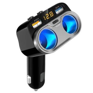 글라우벤 고속 시거잭 충전기 차량용 2구 소켓 USB C타입 개별 전원 온오프