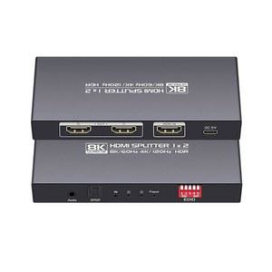 [미국배송] 디아오젠리 8K HDMI 스플리터 1 IN 2 OUT 4K 120HZ 2.1 1X2 60HZ 다운스케일러 EDID 모드 (SPDIF 포함) 3.5MM 오디오 아웃 XBOX SERIES X PS4 PRO PS5 블루레이 플레이어와 호환됨