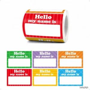 다채로운 6가지 컬러 250매 어린이 이름표 스티커 행사 모임 네임택 라벨