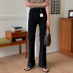 블랙레직기데님 가을신상 레직기 슬림 부츠컷 데일리 롱 청바지