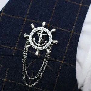 [골드스마일]남성용 정장 브로치 앵커 디자인 스타일 포인트