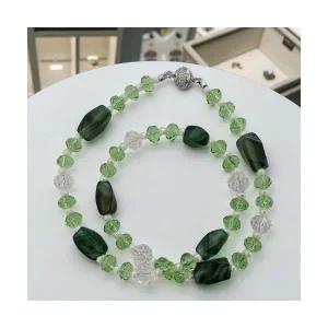 볼드 비취 그린오닉스 천연석목걸이 자석