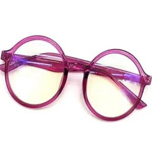 퍼플 색상 둥근 안경테 기본 스타일 유행 베이직 디자인 (WFJEQIM)