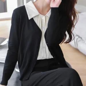 LN 여성 V넥 가디건 니트 여자 자켓 가을 겨울 방한 캐주얼 간절기 카디건