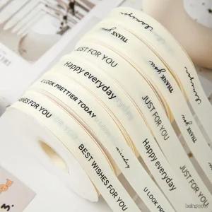 감성 영문 메시지 리본 선물 포장 DIY 답례품 베이킹 꽃다발 홈파티 데코 띠