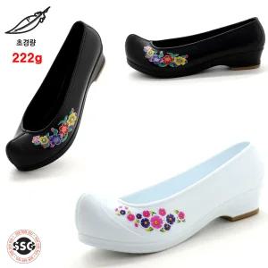 [초경량 222g 통굽 3.5cm] 국내제작 안신은듯 가볍고 발볼편한 착화감좋은 엄마 웨딩 행사 폐백 결혼 한복 플라워 고무신 GIJ-진흥 고무신