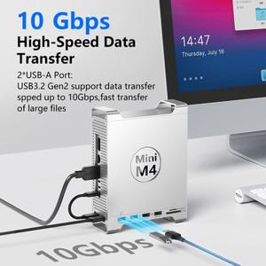 2024년형 맥 미니 M4 M4 Pro 알루미늄 스탠드 허브 도킹 스 10Gbps NVME SSD 인클로저