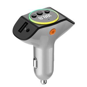 블루투스 5.3 FM 차량용 송신기, QC3.0/PD30W 고속 충전, 핸즈프리 통화, AUX/USB 재생, 내비게이션 방송 및 7색 무드등, 구형 차량/트럭에 이상적임