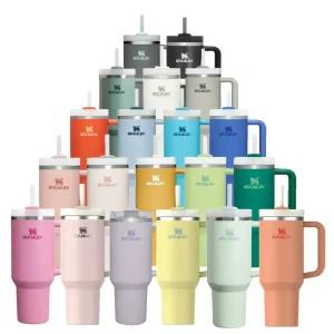 스탠리 ?처 H2.0 플로우스테이트 텀블러 30온즈 887ml 대용량 손잡이 빨대 스텐 텀블러