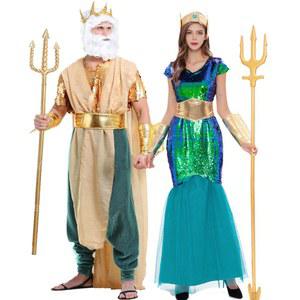 항공배송 할로윈 의상 코스튬 아쿠아 공주 용왕 인어 포세이돈