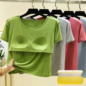 모달 캡내장 반팔 빅사이즈 아줌마 노브라 큰옷 티셔츠 노브라티