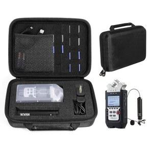 [미국배송] ZOOM H1 H2N H5 H4N H6 F8 Q8 핸디 음악 녹음기 충전기 마이크 삼각대 어댑터 및 액세서리(폴리에스터 블랙)용 DIY 폼 인레이가 있는 전문 휴대용 녹음기 케이스