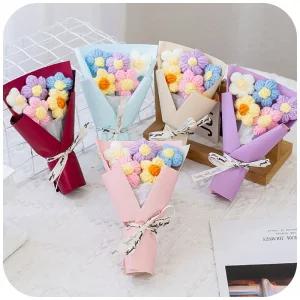 졸업식 미니 꽃다발 꽃 인형 뜨개질 졸업/꽃/인형/스마일/꽃다발/뜨개/입학식/졸업/유치