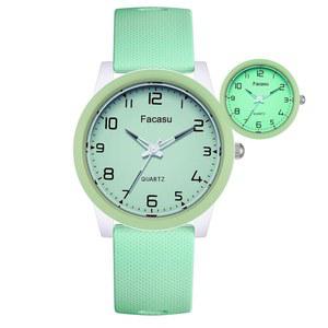 여아용 Facasu 아날로그 시계 여성용, 방수 심플 캐주얼 야광 다이얼 쿼츠 시계, 편안한 부드러운 스트랩으로 12세 소녀 학생들이 쉽게 읽을 수 있습니다.+