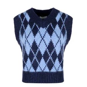 [레코브] (레코브) 울혼방오버핏다이아 니트 베스트(LK61CZKV515X)