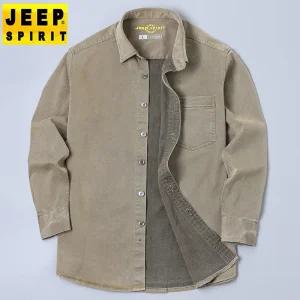 JEEP SPIRIT 남자긴팔셔츠 가을 겨울 두꺼운 남성남방