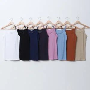 [다잇템] 여성 끈 내의 클래식 슬리브리스 면원단 슬림 8컬러